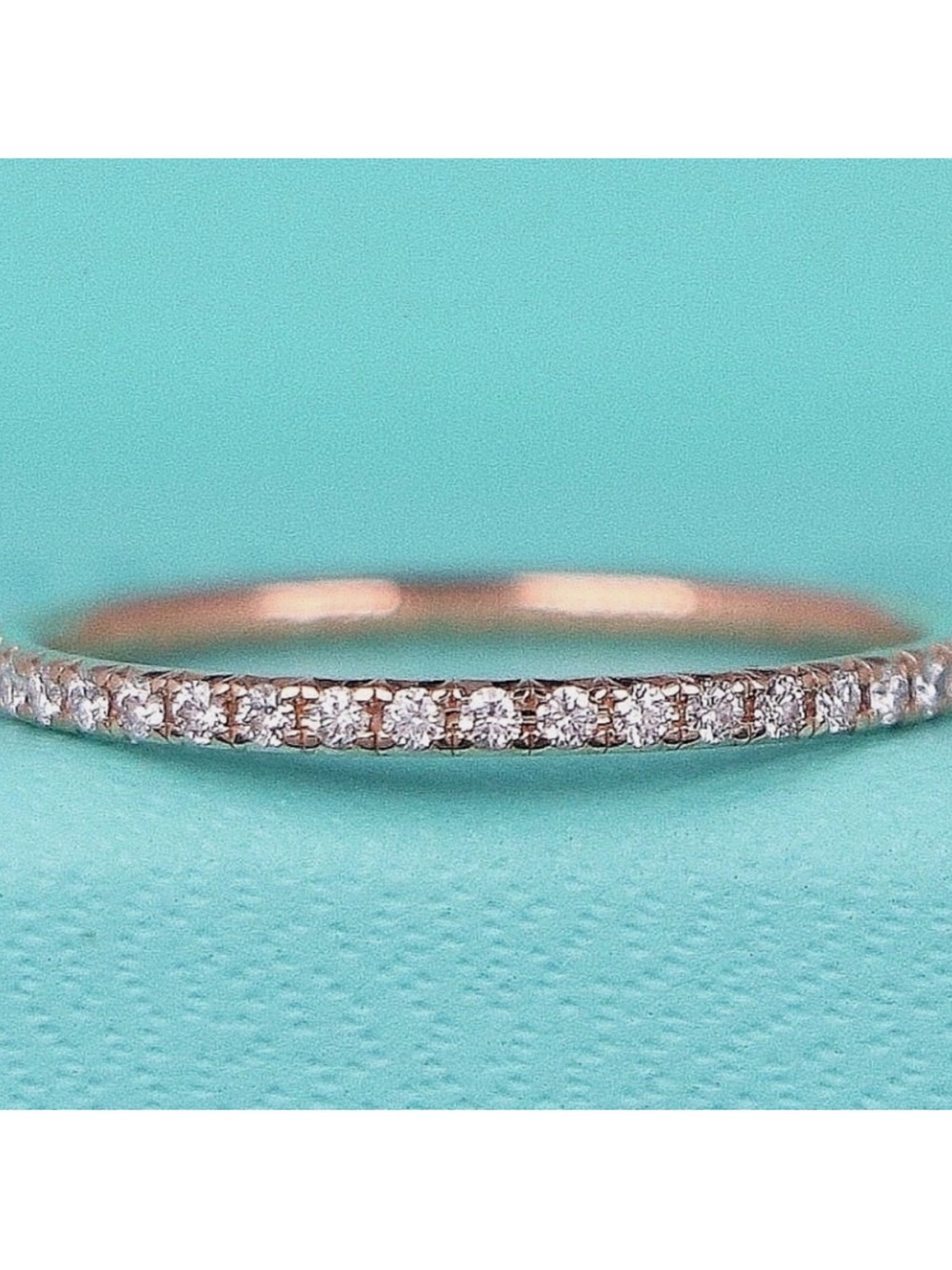 Tiffany & Co 18k yellow gold METRO Diamond Full Eternity Band Ring